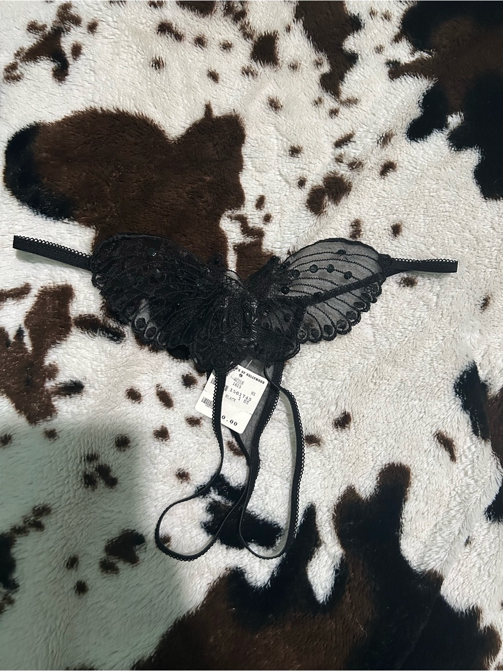black lingerie butterfly panties